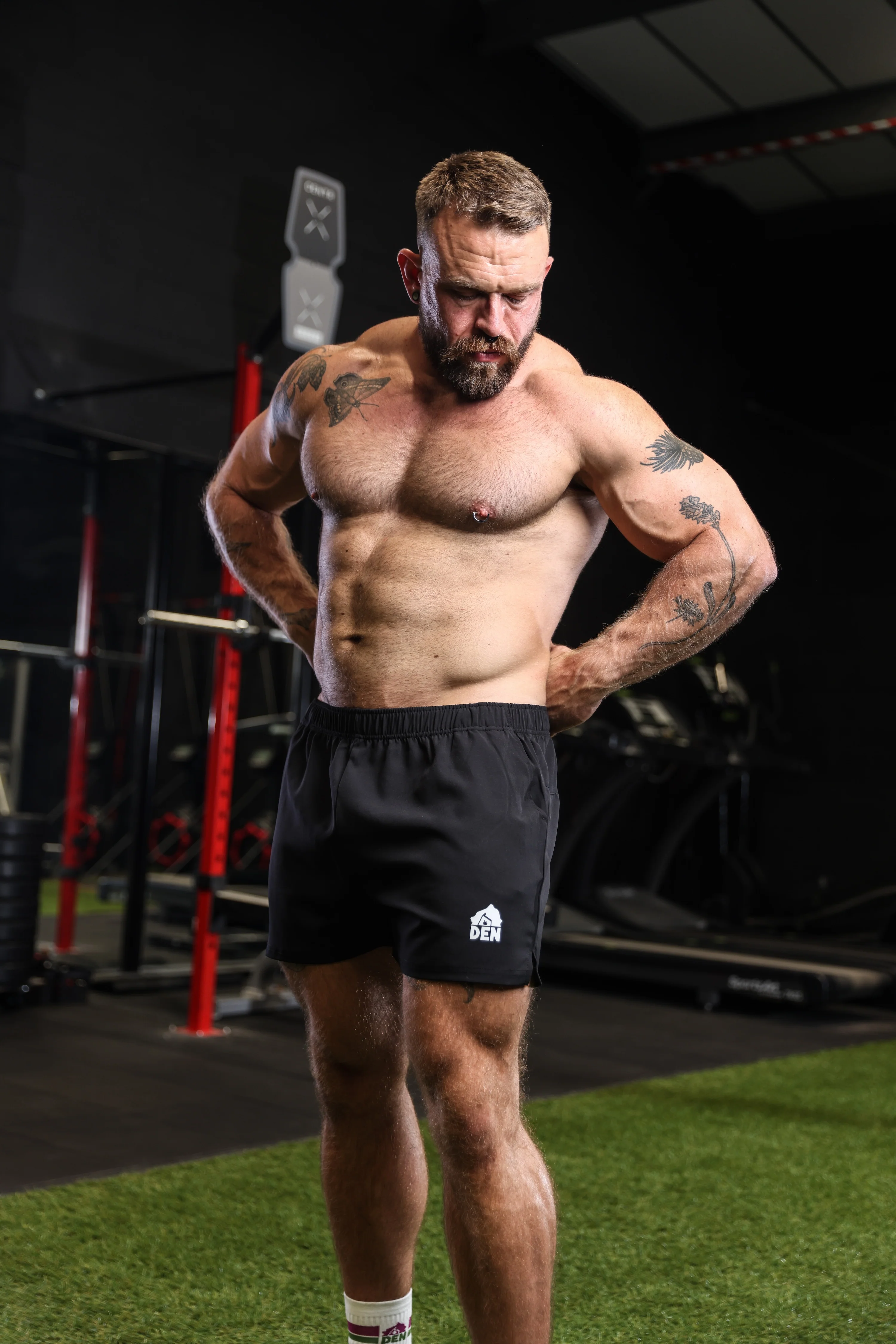 DEN X Bear Trainer Gym Shorts - Black - Image 4