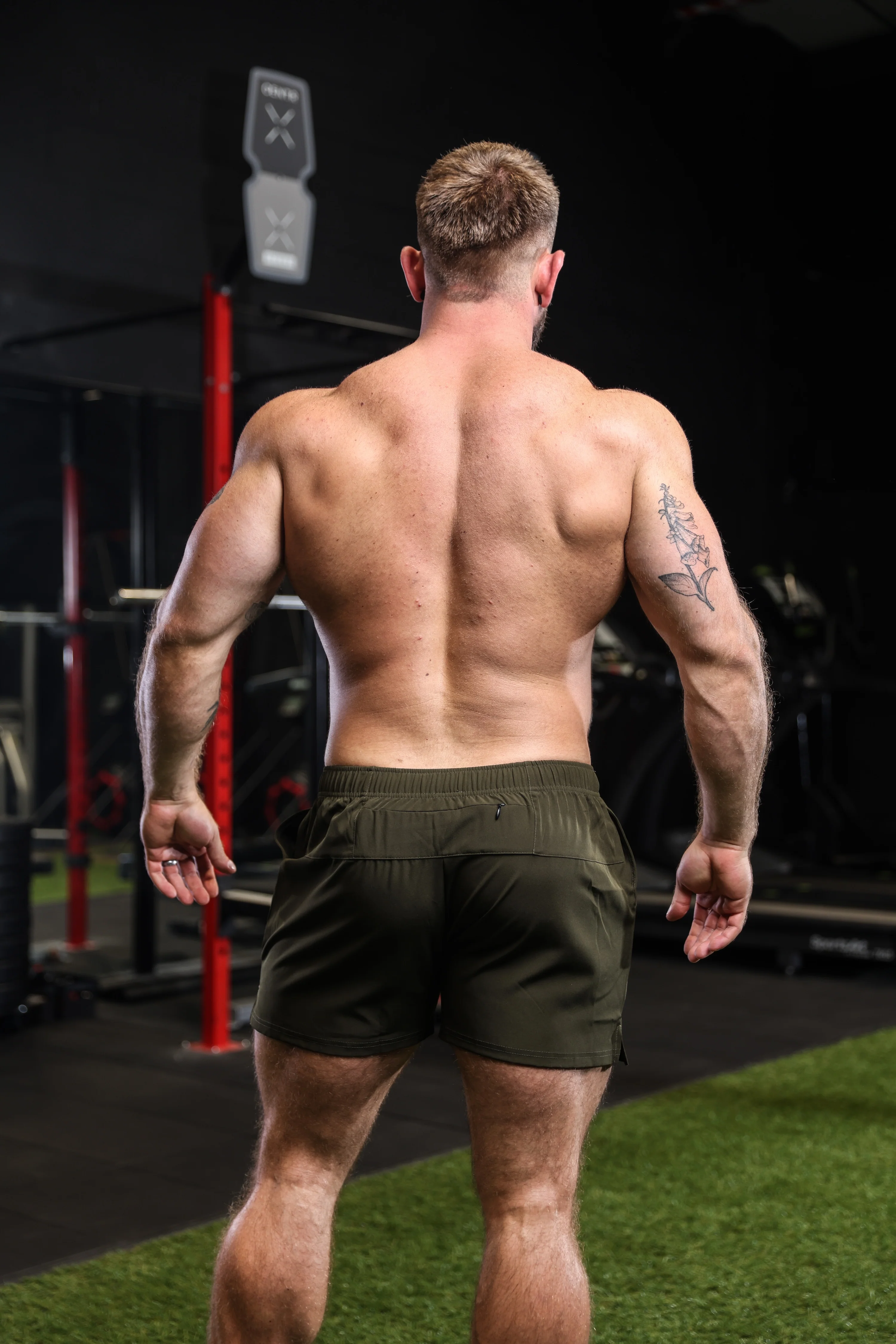 DEN X Bear Trainer Gym Shorts - Olive - Image 3