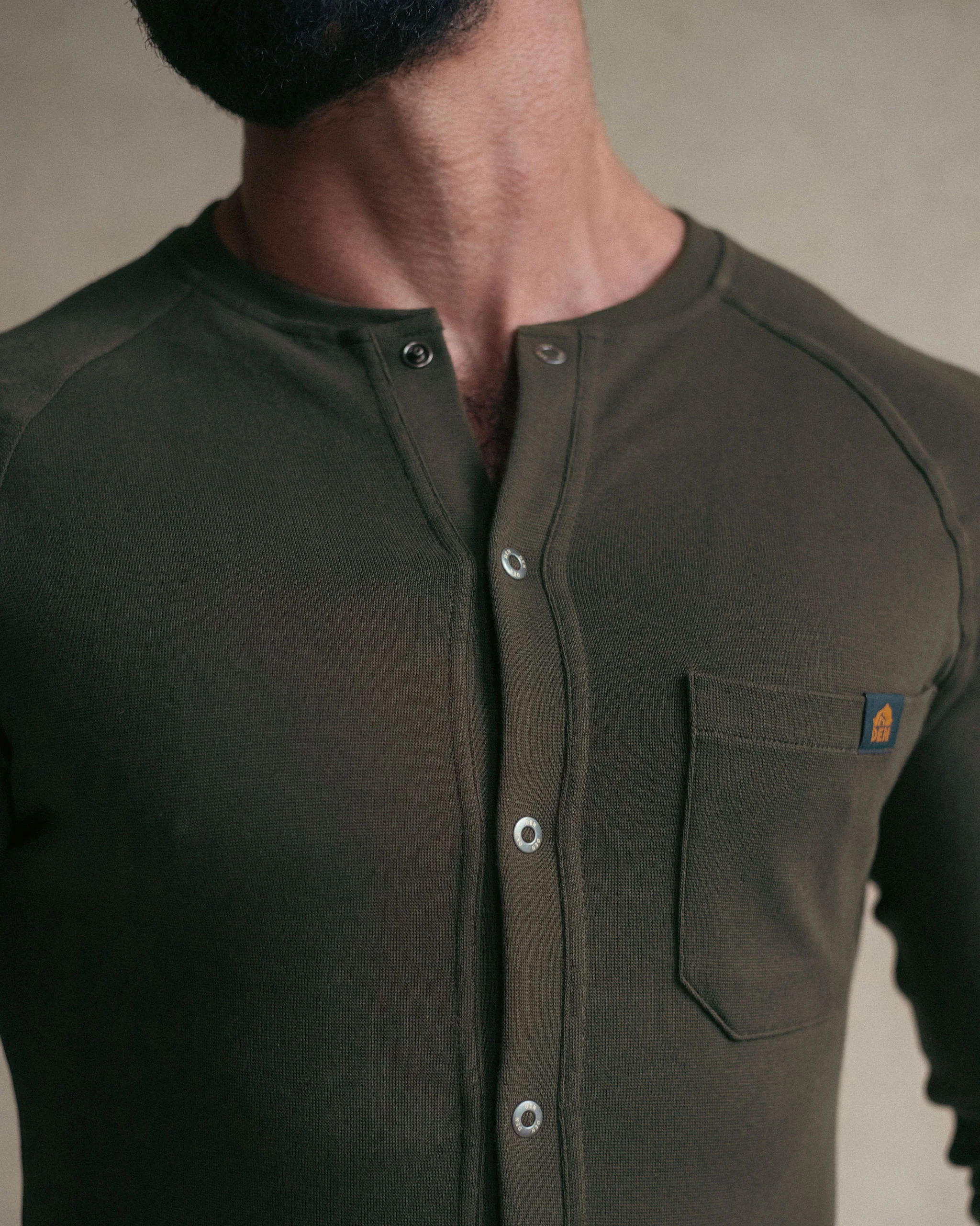 Long Sleeve Union Suit - Dark Olive - Image 3