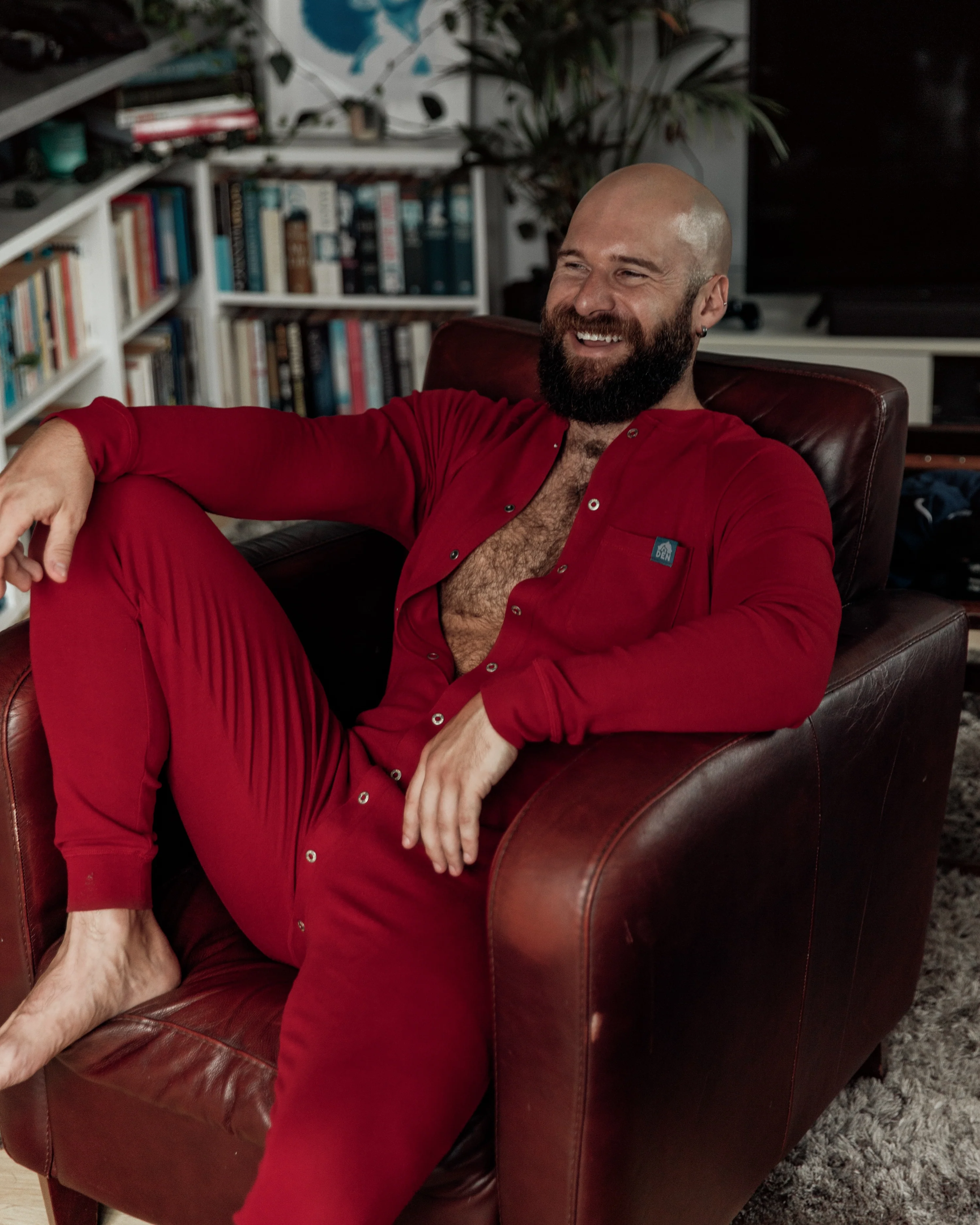 Long Sleeve Union Suit - Red - Image 3