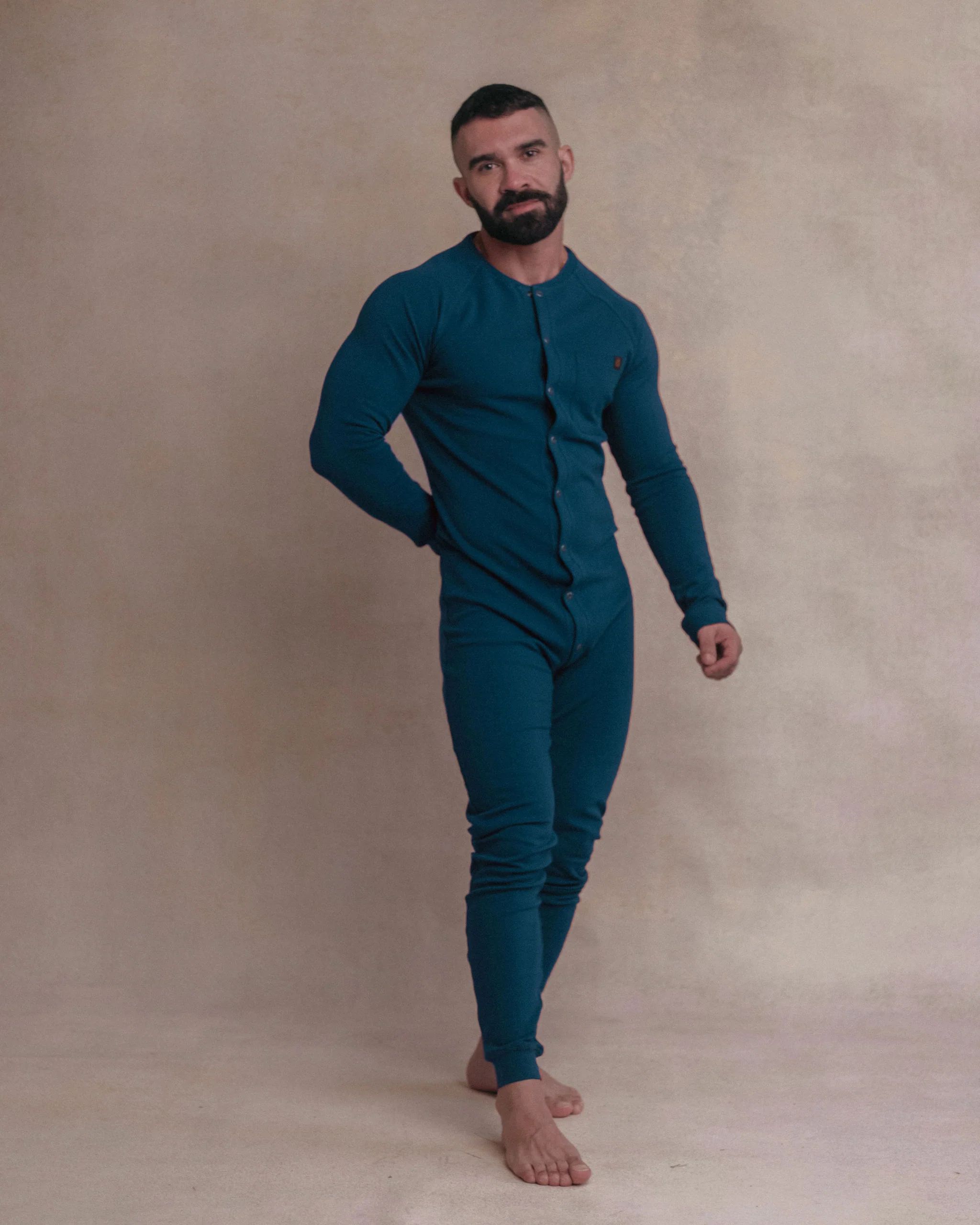 Long Sleeve Union Suit - Teal - Image 3