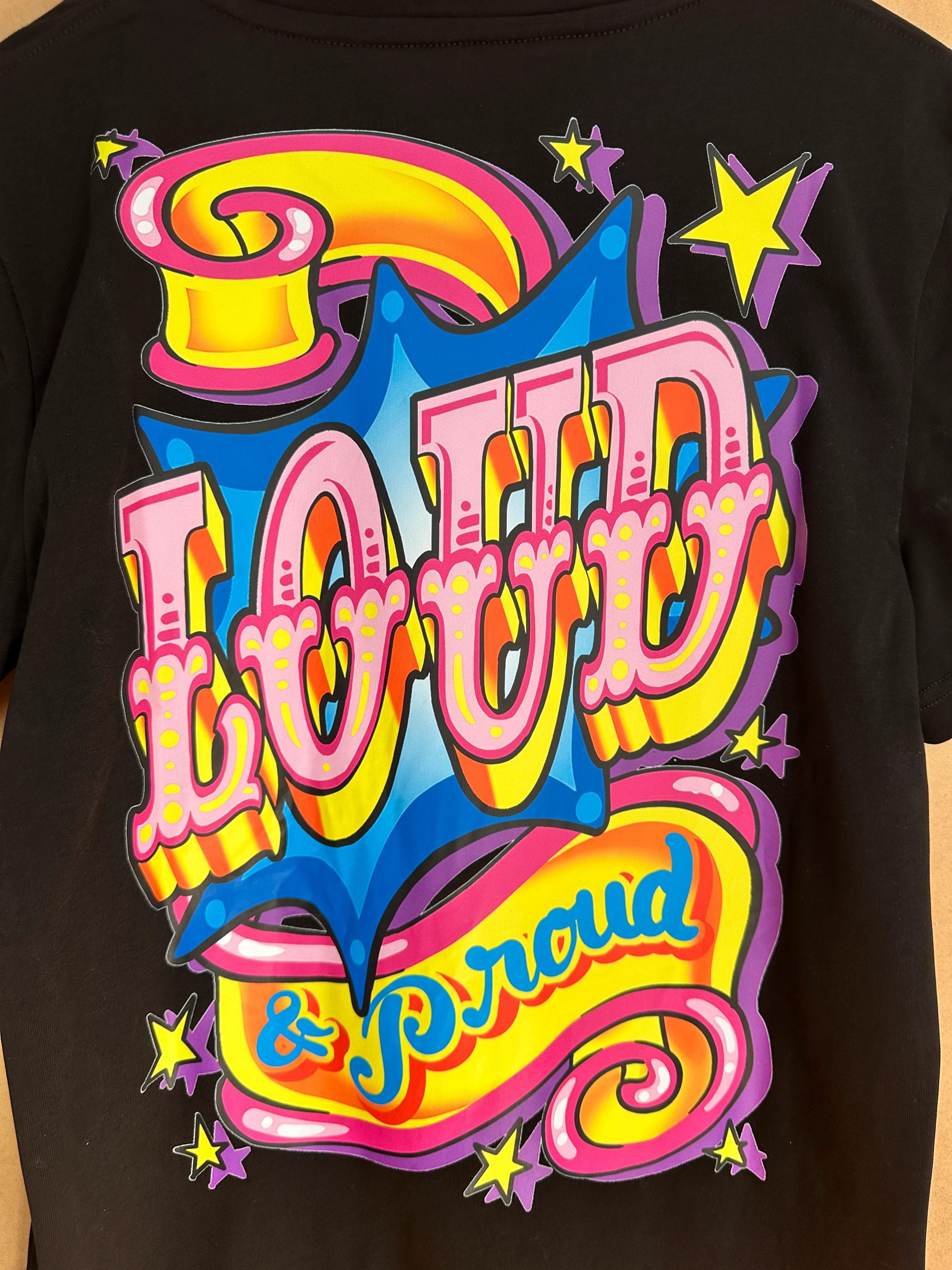 'Loud and Proud' - Black regular fit T-Shirt - Image 4