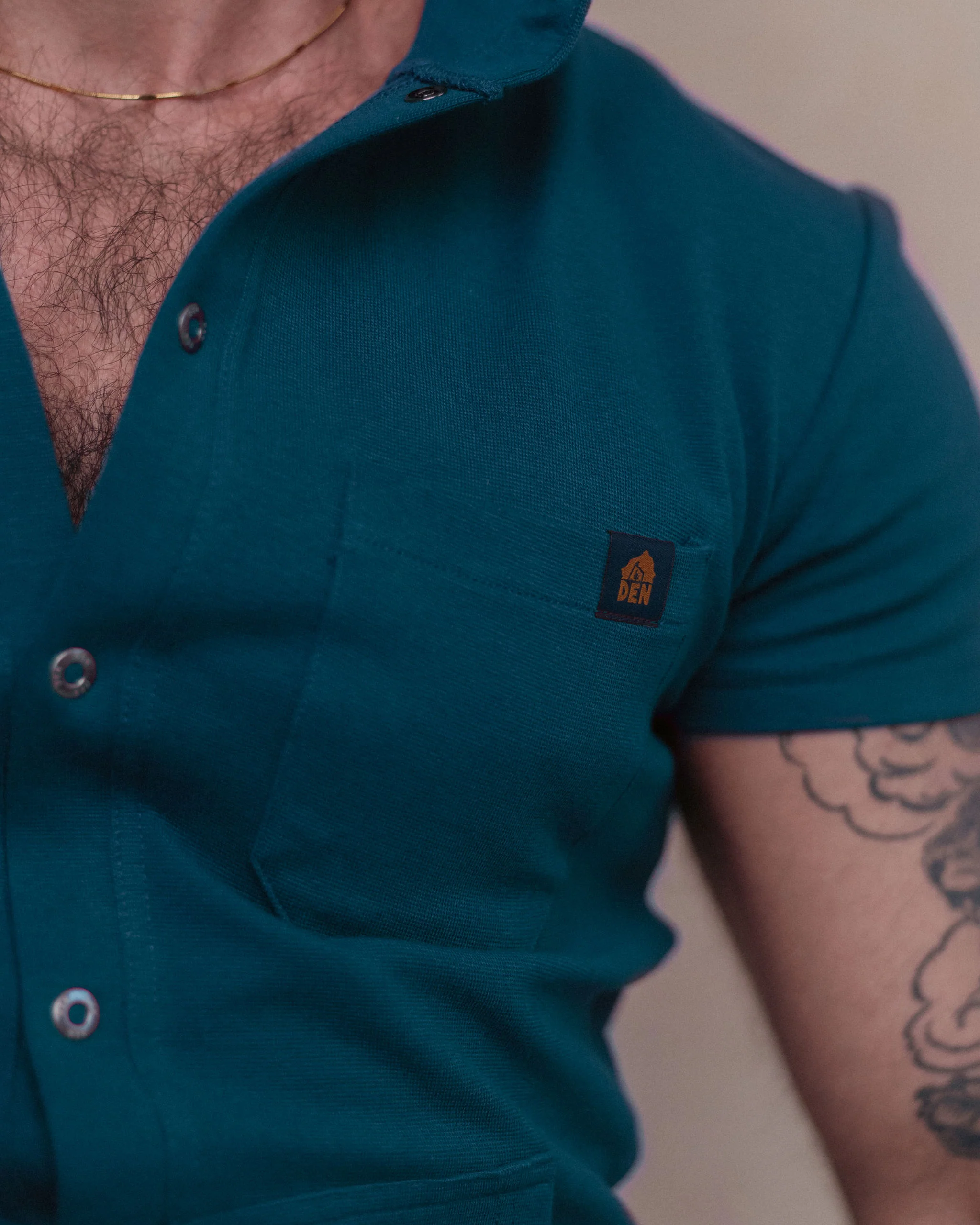 Short Sleeve Hooded Union Suit - Teal - Image 4