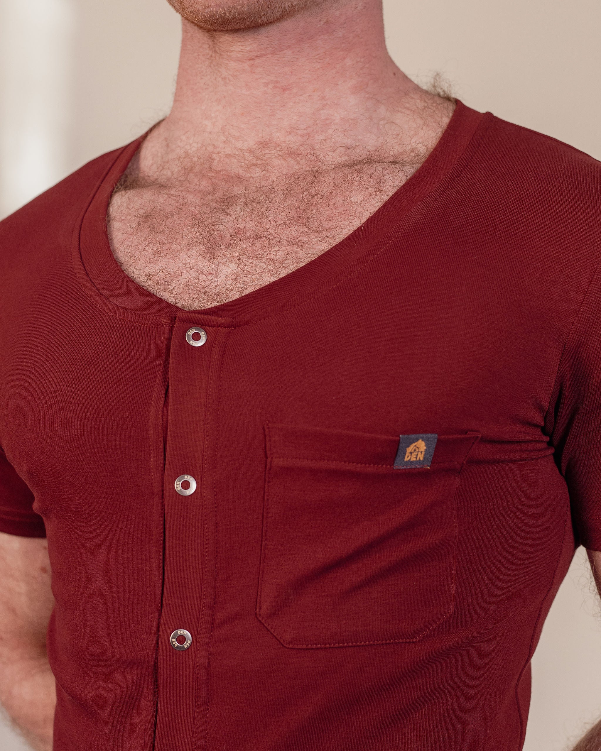 Short Sleeve Summer Union Suit - Burgundy - Image 4