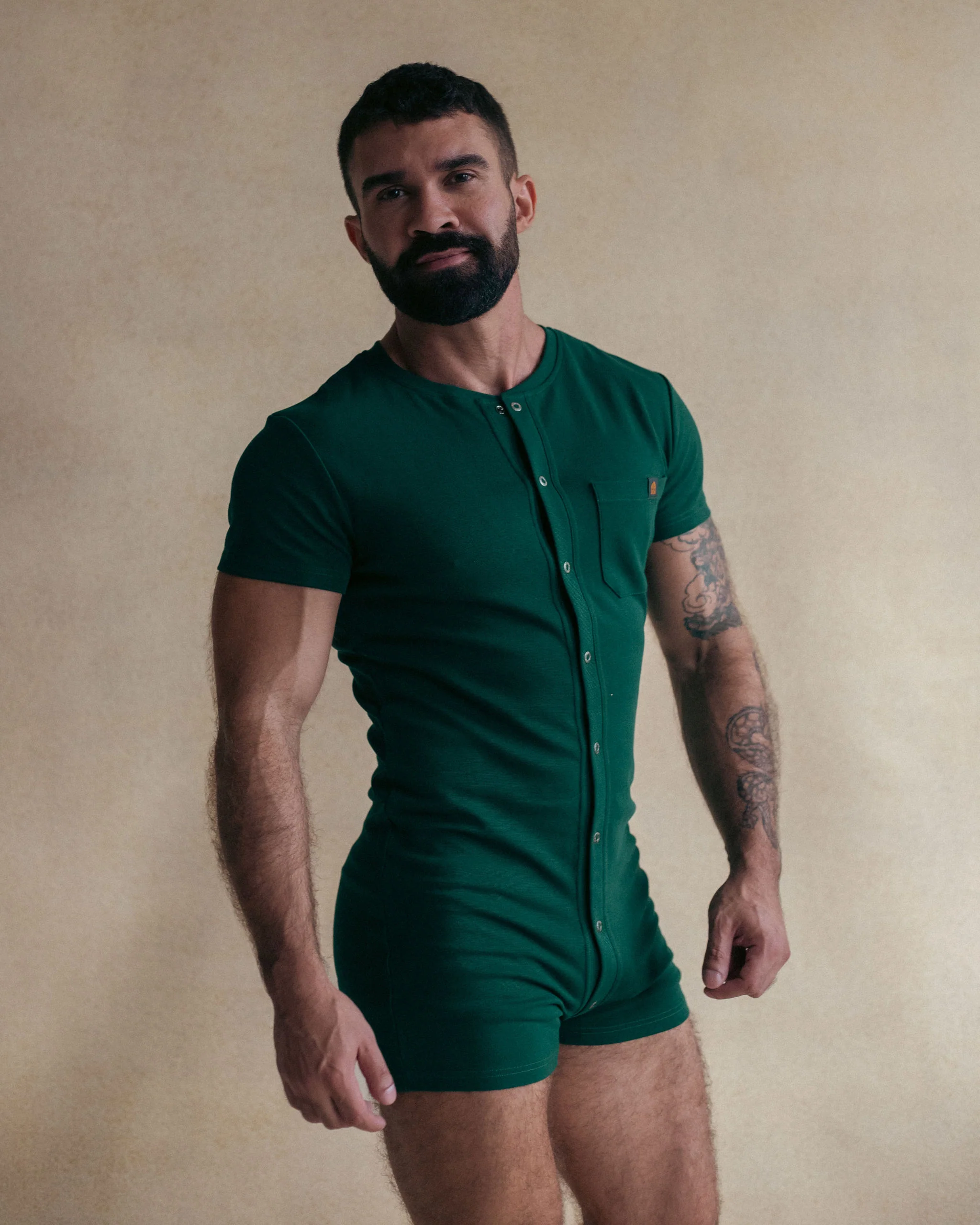 Short Sleeve Union Suit - Evergreen