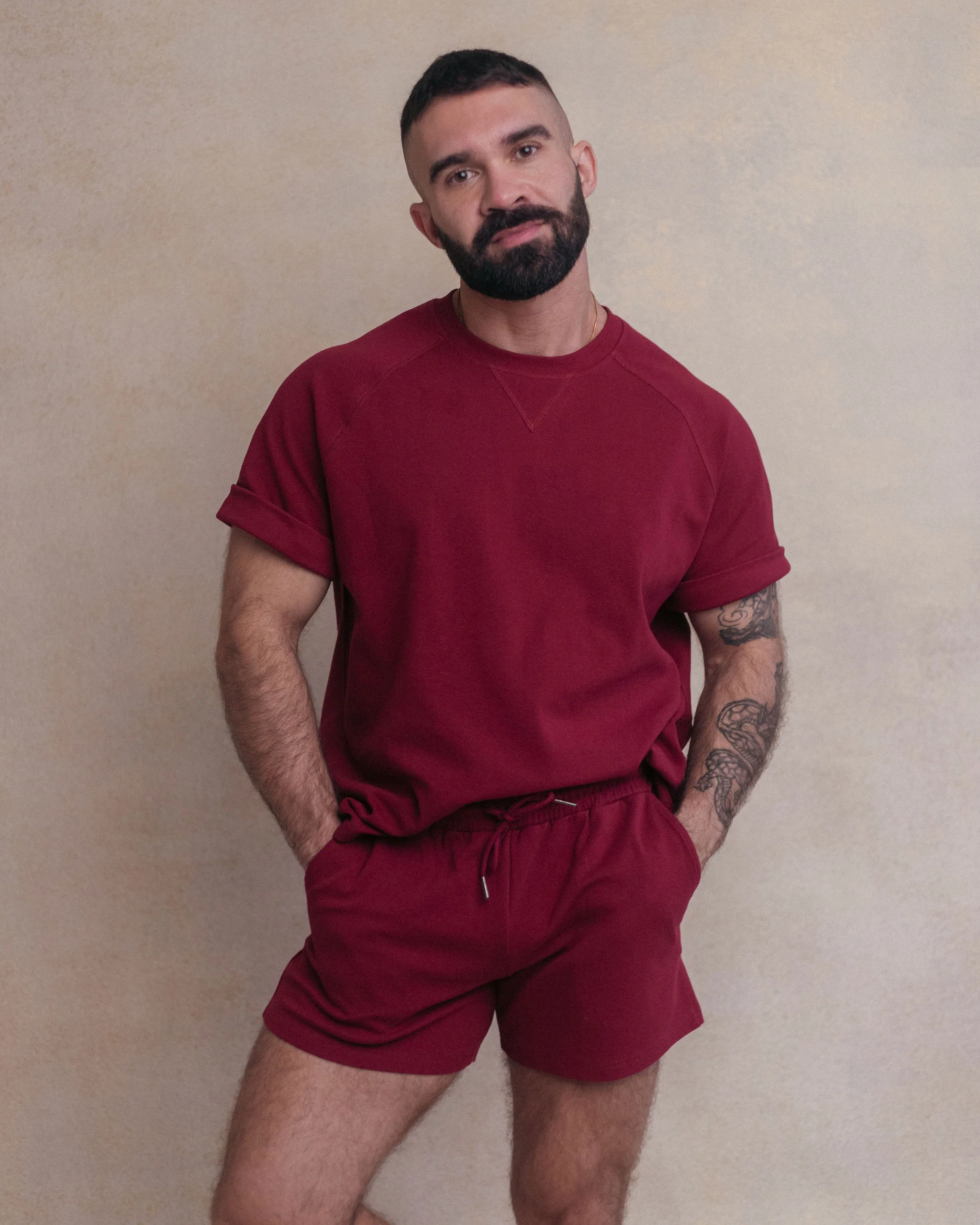 Union Boxy Tee - Burgundy - Image 3