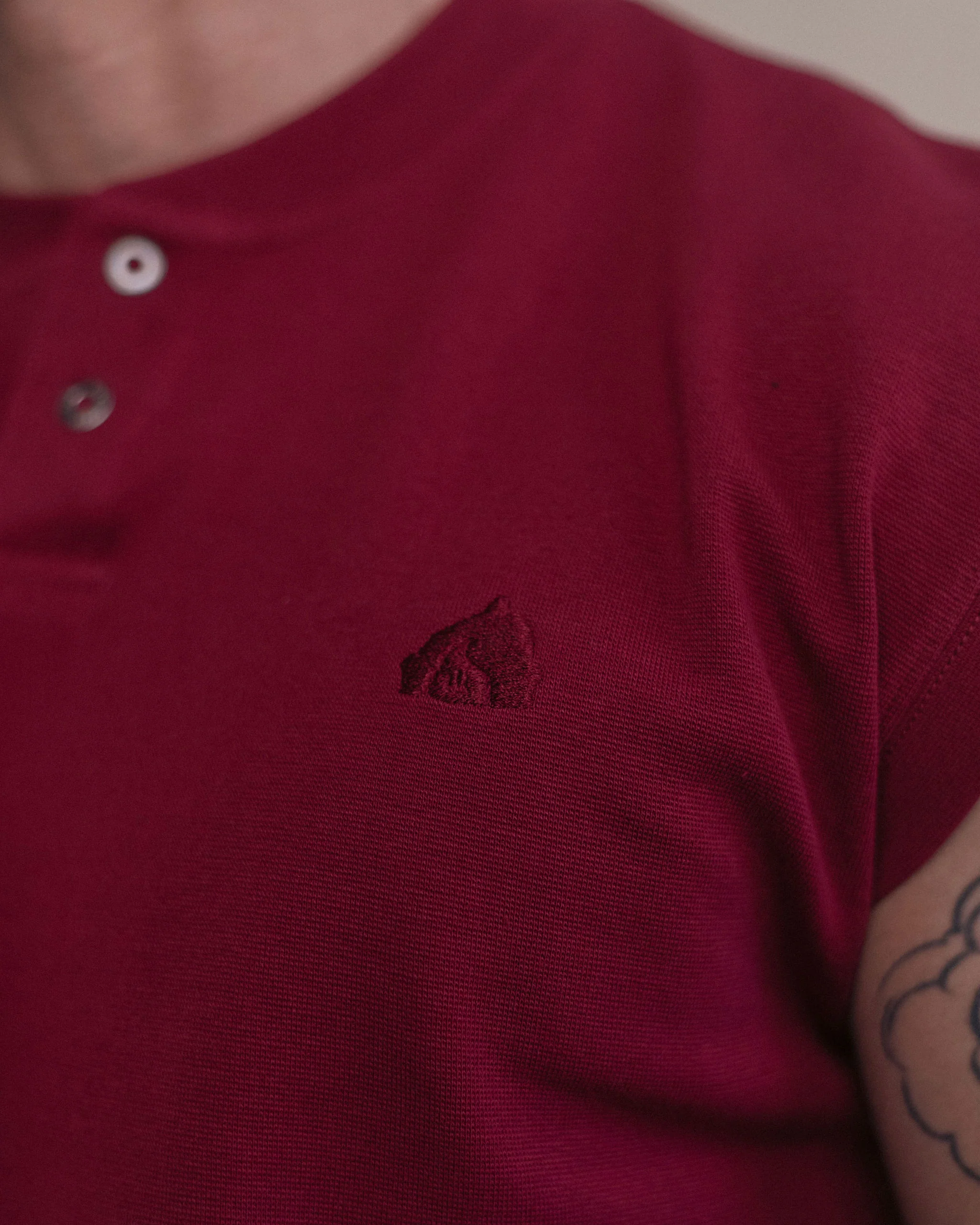 Union Crop Tee - Burgundy - Image 3