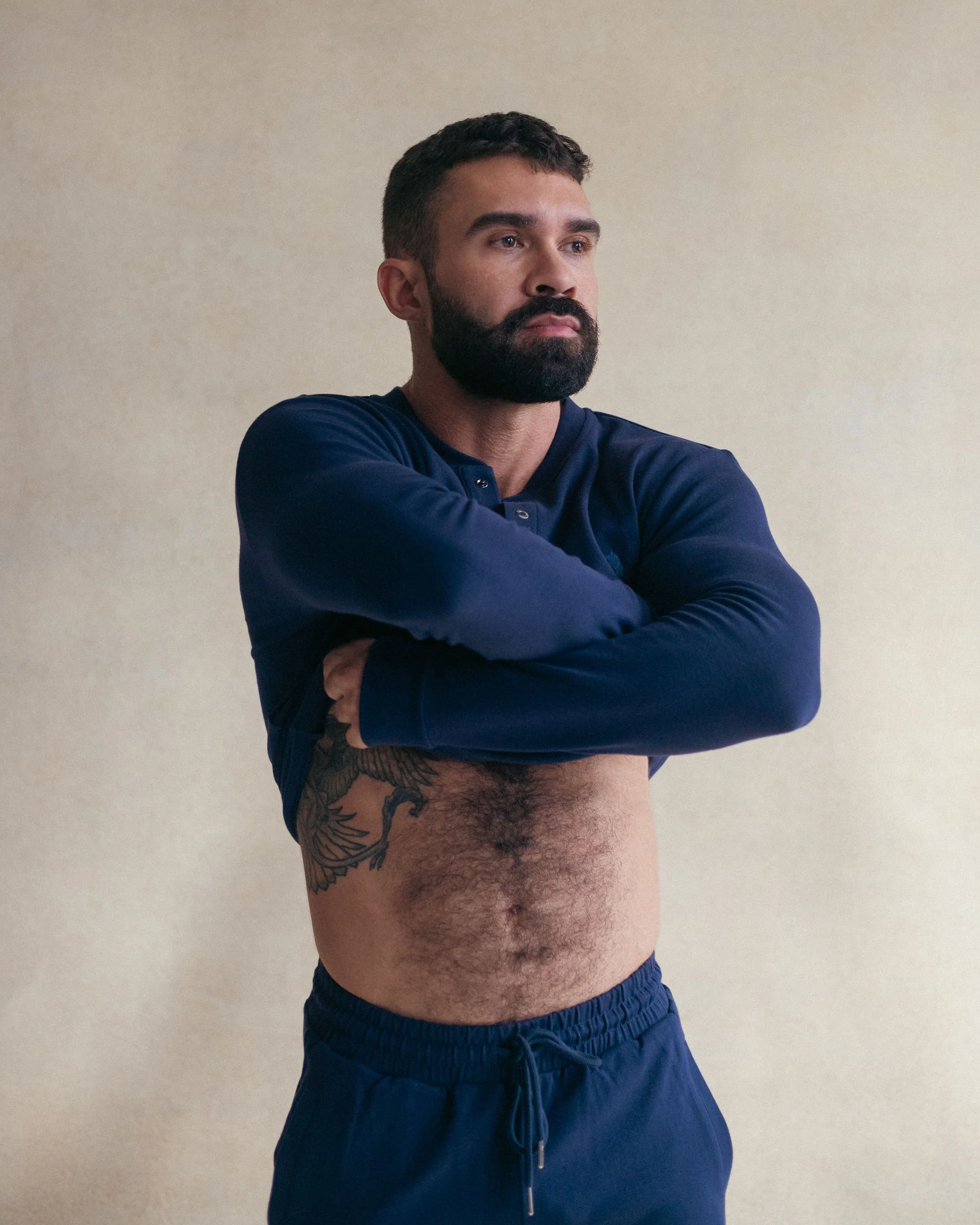 Union Long Sleeve Tee - Navy - Image 4