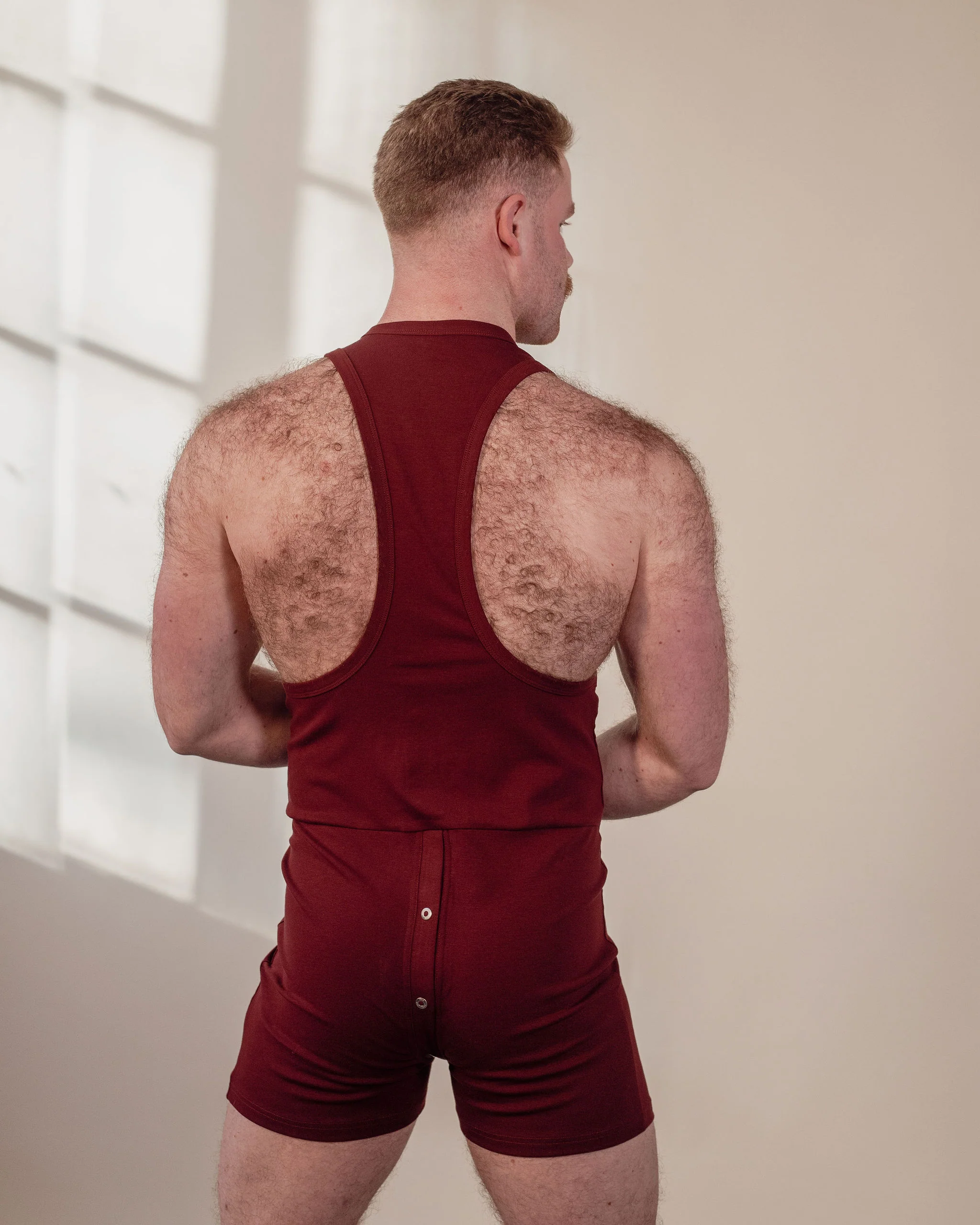 Vest Union Suit - Burgundy - Image 3